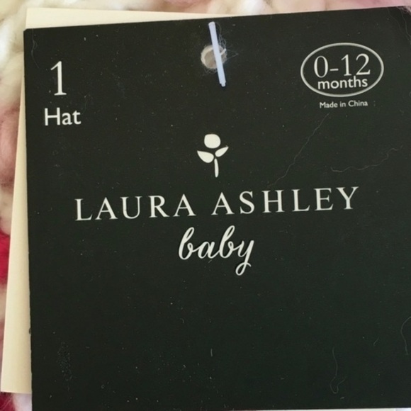 NWT Laura Ashley Baby Knit Fleece Pom Pom Hat 0-12m Wide Pink Stripe - Picture 3 of 5